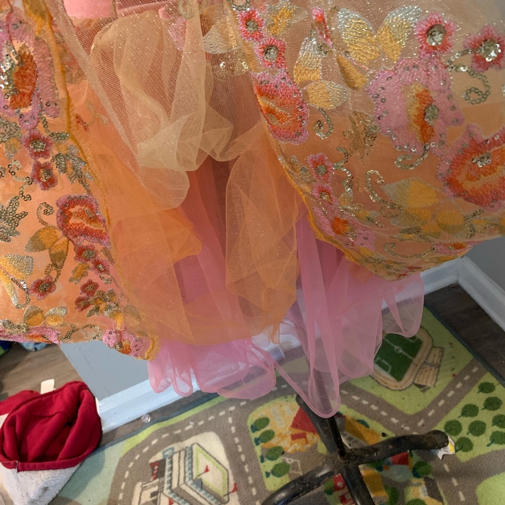 Charming Pink and Orange Dance Costume - Picture 6 of 11